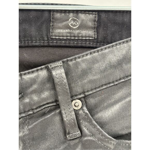 AG Adriano Goldshmeid Jeans The Legging Coated Black Women 25 Super Skinny Ankle - Picture 5 of 14